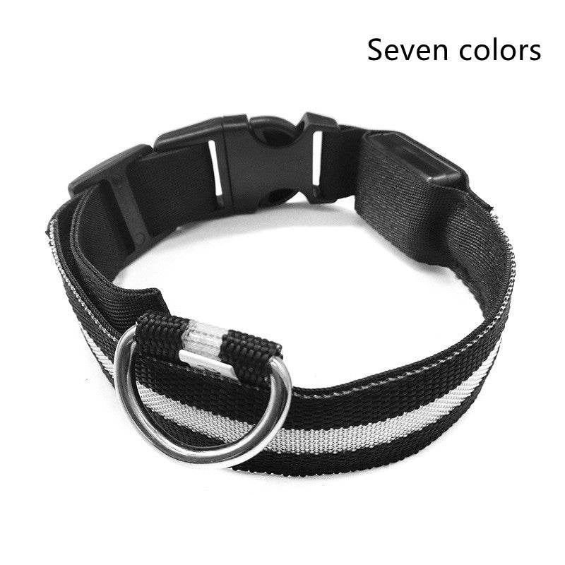 Nylon LED Pet Dog Luminous Collar Night Safety