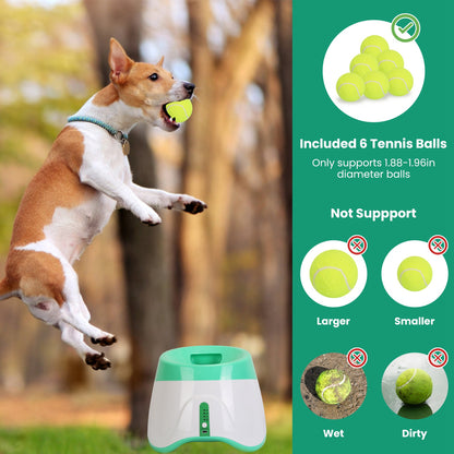 Automatic Dog Ball Launcher Included 6 Tennis Balls Dog With 3 Adjustable Launch Distance