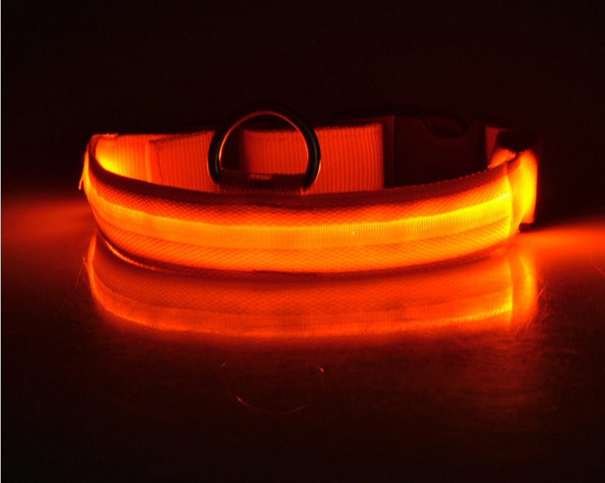 Nylon LED Pet Dog Luminous Collar Night Safety