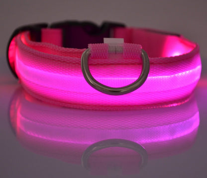 Nylon LED Pet Dog Luminous Collar Night Safety