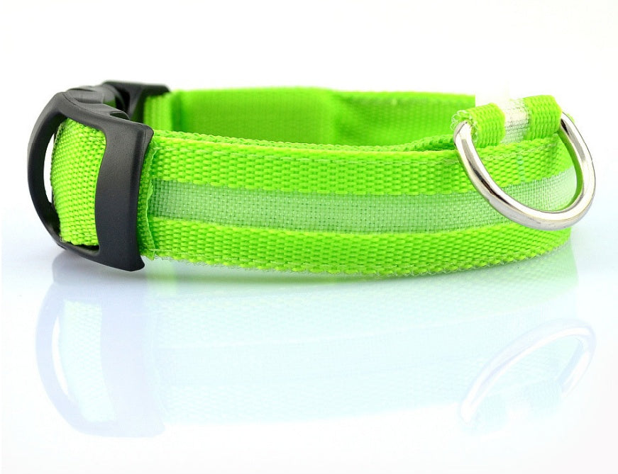 Nylon LED Pet Dog Luminous Collar Night Safety