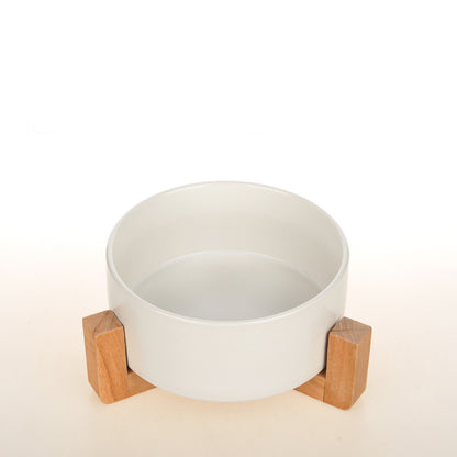 Ceramic Double Bowl Food Bowl