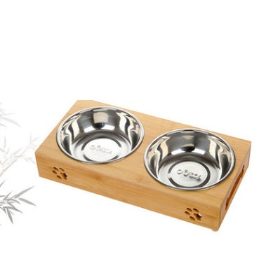Bamboo dog bowl