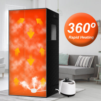 1 Person Steam Sauna For Home With 3L 1200W Steamer Folding Chair Remote Control 9 Steam Output Levels