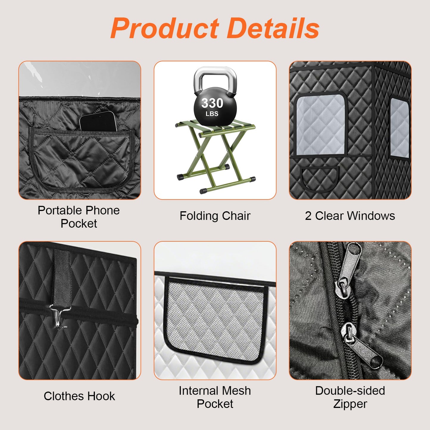 1 Person Steam Sauna For Home With 3L 1200W Steamer Folding Chair Remote Control 9 Steam Output Levels