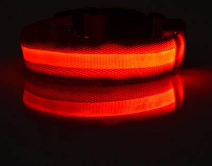 Nylon LED Pet Dog Luminous Collar Night Safety
