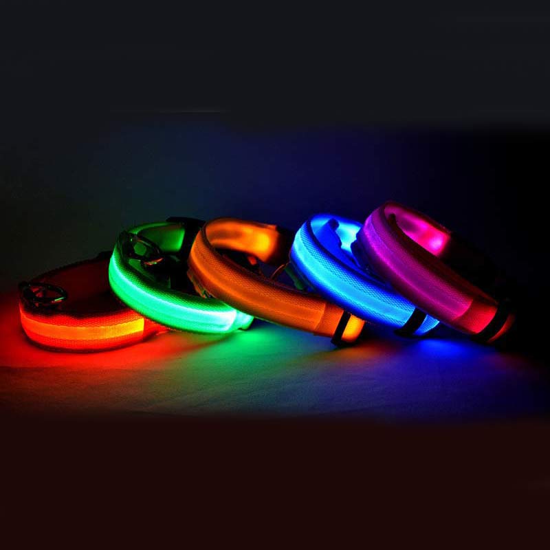 Nylon LED Pet Dog Luminous Collar Night Safety