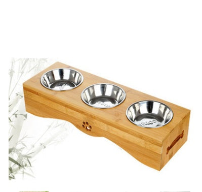 Bamboo dog bowl