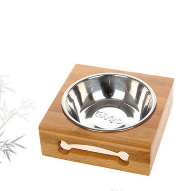 Bamboo dog bowl
