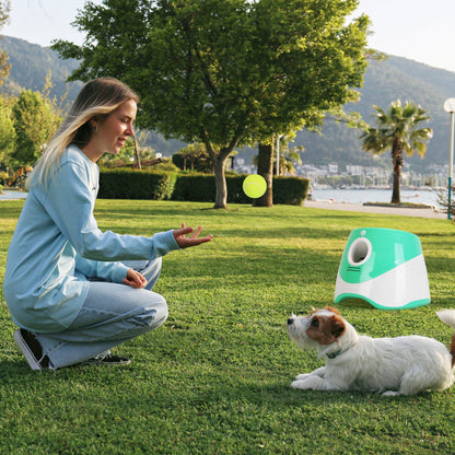 Automatic Dog Ball Launcher Included 6 Tennis Balls Dog With 3 Adjustable Launch Distance