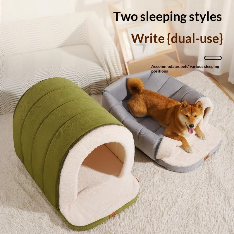 Fully Enclosed Dog House Tent With Extra Thick Insulation For Warmth In Winter