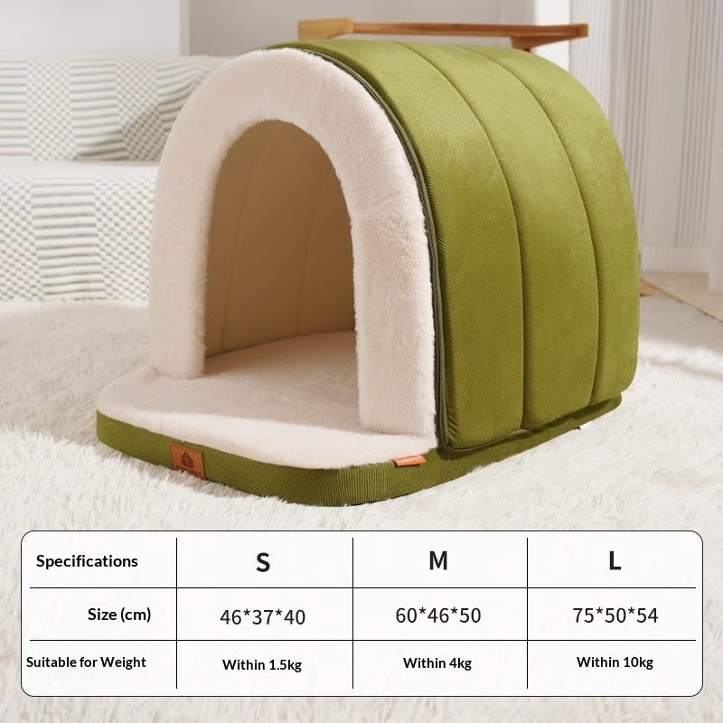 Fully Enclosed Dog House Tent With Extra Thick Insulation For Warmth In Winter