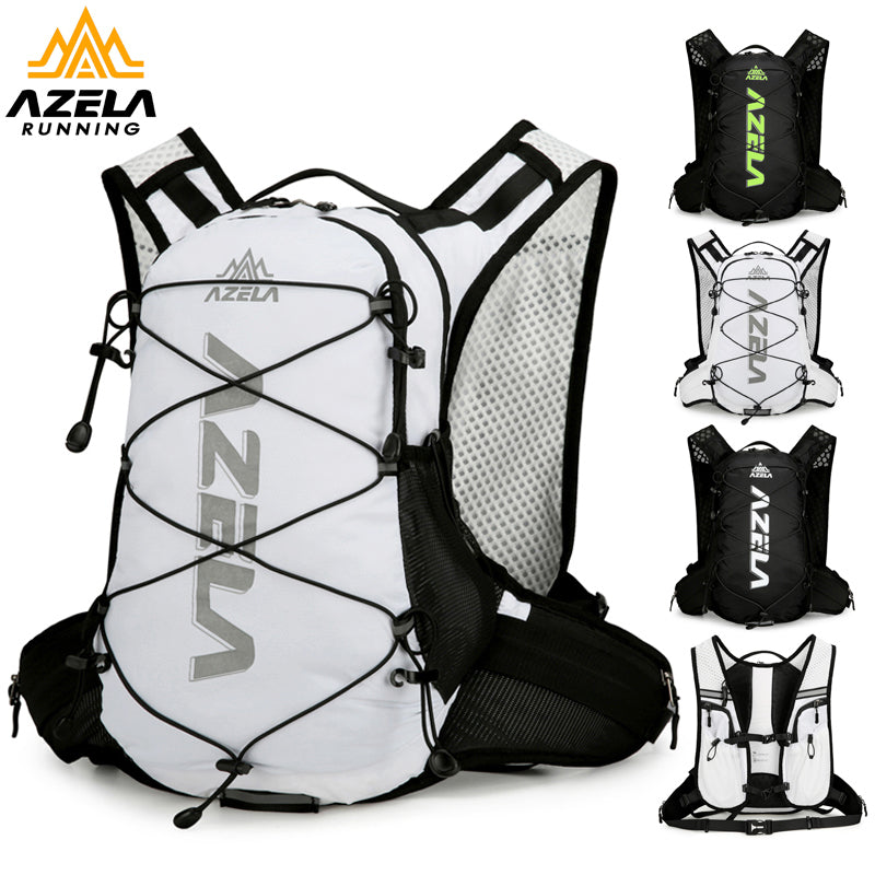AZELA Reflective Lightweight Running/Cycling Backpack, Breathable Mesh Hydration Pack